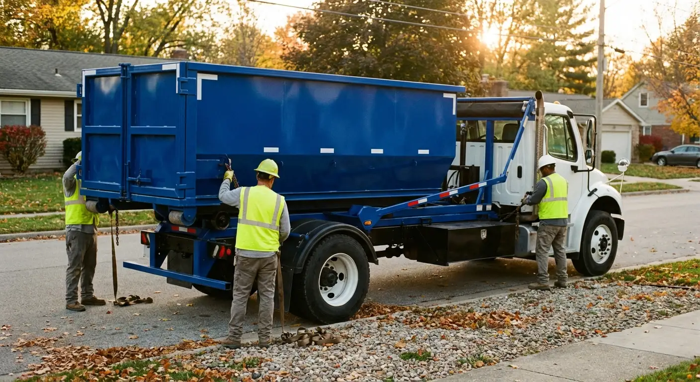 Roll-off dumpster delivery truck in Aurora, CO