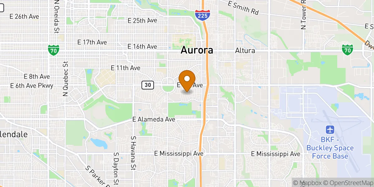neighborhood map in Aurora, CO